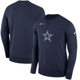 Wholesale Cheap Men\'s Dallas Cowboys Nike Navy Sideline Team Logo Performance Sweatshirt
