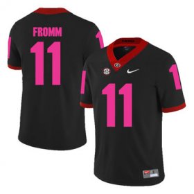 Wholesale Cheap Georgia Bulldogs 11 Jake Fromm Black Breast Cancer Awareness College Football Jersey