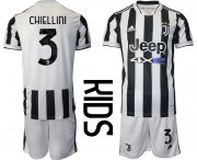 Wholesale Cheap Youth 2021-2022 Club Juventus home white 3 Adidas Soccer Jersey