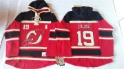 Wholesale Cheap Devils #19 Travis Zajac Red Sawyer Hooded Sweatshirt Stitched NHL Jersey