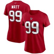Wholesale Cheap Houston Texans #99 J.J. Watt Nike Women's Team Player Name & Number T-Shirt Red