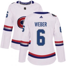 Wholesale Cheap Adidas Canadiens #6 Shea Weber White Authentic 2017 100 Classic Women\'s Stitched NHL Jersey