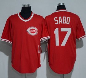 Wholesale Cheap Mitchell And Ness 1990 Reds #17 Chris Sabo Red Throwback Stitched MLB Jersey
