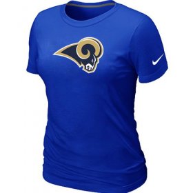 Wholesale Cheap Women\'s Nike Los Angeles Rams Logo NFL T-Shirt Blue