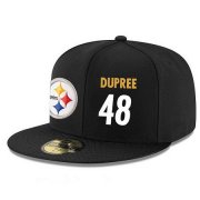 Wholesale Cheap Pittsburgh Steelers #48 Bud Dupree Snapback Cap NFL Player Black with White Number Stitched Hat