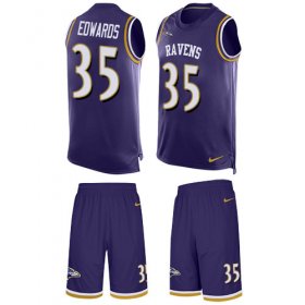 Wholesale Cheap Nike Ravens #35 Gus Edwards Purple Team Color Men\'s Stitched NFL Limited Tank Top Suit Jersey