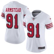 Wholesale Cheap Nike 49ers #91 Arik Armstead White Rush Women's Stitched NFL Vapor Untouchable Limited Jersey