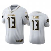 Wholesale Cheap Tampa Bay Buccaneers #13 Mike Evans Men's Nike White Golden Edition Vapor Limited NFL 100 Jersey