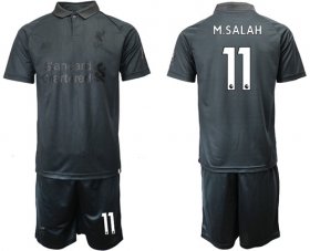 Wholesale Cheap Liverpool #11 M.Salah Black Soccer Club Jersey