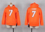 Wholesale Cheap Nike Broncos #7 John Elway Orange Youth Player NFL Hoodie