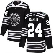 Wholesale Cheap Adidas Blackhawks #24 Dominik Kahun Black Authentic 2019 Winter Classic Stitched NHL Jersey