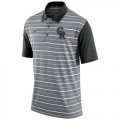 Wholesale Cheap Men's Colorado Rockies Nike Gray Dri-FIT Stripe Polo