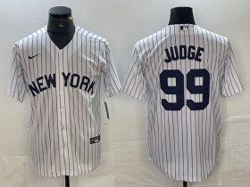Cheap Men\'s New York Yankees #99 Aaron Judge White 2024 Cool Base Stitched Jerseys