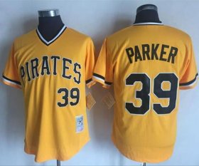 Wholesale Cheap Mitchell and Ness Pirates #39 Dave Parker Stitched Yellow Throwback MLB Jersey