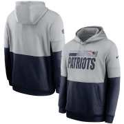 Wholesale Cheap New England Patriots Nike Sideline Impact Lockup Performance Pullover Hoodie Gray Navy