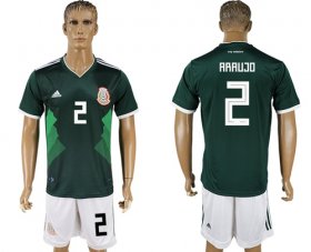 Wholesale Cheap Mexico #2 Araujo Green Home Soccer Country Jersey