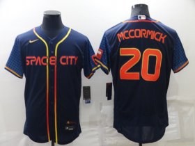 Wholesale Cheap Men\'s Houston Astros #20 Chas McCormick 2022 Navy Blue City Connect Flex Base Stitched Baseball Jersey