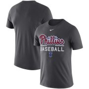 Wholesale Cheap Philadelphia Phillies Nike Practice Performance T-Shirt Anthracite