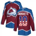 Wholesale Cheap Adidas Avalanche #10 Sven Andrighetto Burgundy Home Authentic USA Flag Stitched Youth NHL Jersey