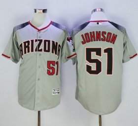 Wholesale Cheap Diamondbacks #51 Randy Johnson Gray/Brick New Cool Base Stitched MLB Jersey