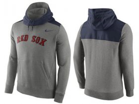 Wholesale Cheap Men\'s Boston Red Sox Nike Gray Cooperstown Collection Hybrid Pullover Hoodie