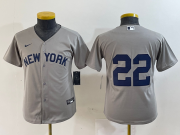 Cheap Youth New York Yankees #22 Juan Soto Gray Field of Dreams Cool Base Jersey