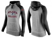Wholesale Cheap Women's Nike Atlanta Falcons Performance Hoodie Grey & Black_2