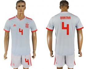 Wholesale Cheap Spain #4 Bartra Away Soccer Country Jersey
