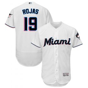 Wholesale Cheap marlins #19 Miguel Rojas White Flexbase Authentic Collection Stitched MLB Jersey