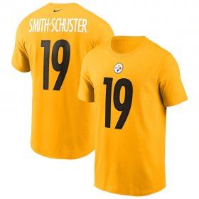 Wholesale Cheap Pittsburgh Steelers #19 JuJu Smith-Schuster Nike Team Player Name & Number T-Shirt Gold
