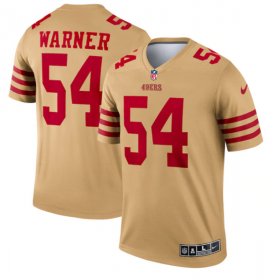 Wholesale Cheap Men\'s San Francisco 49ers #54 Fred Warner 2022 New Gold Inverted Legend Stitched Football Jersey