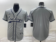 Wholesale Cheap Men's Dallas Cowboys Blank Grey Stitched MLB Cool Base Nike Baseball Jersey