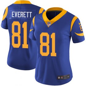 Wholesale Cheap Nike Rams #81 Gerald Everett Royal Blue Alternate Women\'s Stitched NFL Vapor Untouchable Limited Jersey