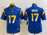 Cheap Youth Los Angeles Rams #17 Puka Nacua 2022 Blue Vapor Limited Stitched Jersey