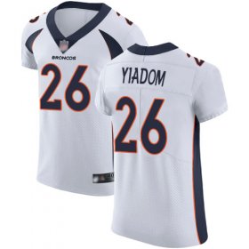 Wholesale Cheap Nike Broncos #26 Isaac Yiadom White Men\'s Stitched NFL Vapor Untouchable Elite Jersey