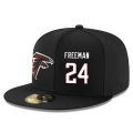 Wholesale Cheap Atlanta Falcons #24 Devonta Freeman Snapback Cap NFL Player Black with White Number Stitched Hat