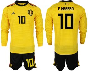 Wholesale Cheap Belgium #10 E.Hazard Away Long Sleeves Soccer Country Jersey