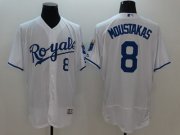 Wholesale Cheap Royals #8 Mike Moustakas White Flexbase Authentic Collection Stitched MLB Jersey