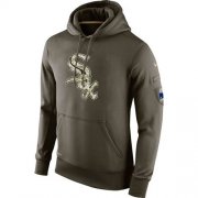 Wholesale Cheap Men's Chicago White Sox Nike Olive Salute To Service KO Performance Hoodie