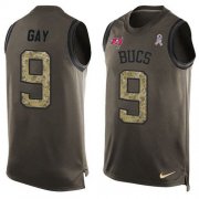 Wholesale Cheap Nike Buccaneers #9 Matt Gay Green Men's Stitched NFL Limited Salute To Service Tank Top Jersey