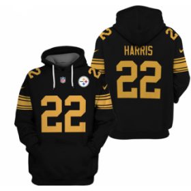 Wholesale Cheap Men\'s Pittsburgh Steelers #22 Najee Harris Black 2021 Pullover Hoodie