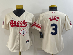 Wholesale Cheap Women\'s Los Angeles Angels #3 Taylor Ward 2022 Cream City Connect Stitched Baseball Jersey(Run Small)