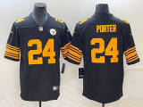 Wholesale Cheap Men's Pittsburgh Steelers #24 Joey Porter Jr. Black 2023 Draft Color Rush Limited Stitched Jersey