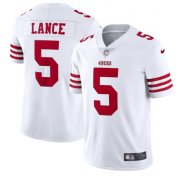 Wholesale Cheap Men's San Francisco 49ers #5 Trey Lance 2022 New White Vapor Untouchable Stitched Jersey