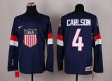 Wholesale Cheap 2014 Olympic Team USA #4 John Carlson Navy Blue Stitched NHL Jersey