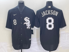 Wholesale Cheap Men\'s Chicago White Sox #8 Bo Jackson Number Black Cool Base Stitched Jersey