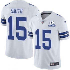 Wholesale Cheap Nike Cowboys #15 Devin Smith White Men\'s Stitched With Established In 1960 Patch NFL Vapor Untouchable Limited Jersey