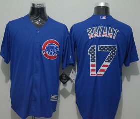 Wholesale Cheap Cubs #17 Kris Bryant Blue USA Flag Fashion Stitched MLB Jersey
