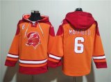 Wholesale Cheap Men's Tampa Bay Buccaneers #6 Baker Mayfield Orange Red Ageless Must-Have Lace-Up Pullover Hoodie