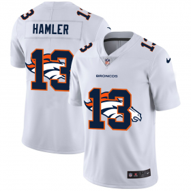 Wholesale Cheap Denver Broncos #13 KJ Hamler White Men\'s Nike Team Logo Dual Overlap Limited NFL Jersey